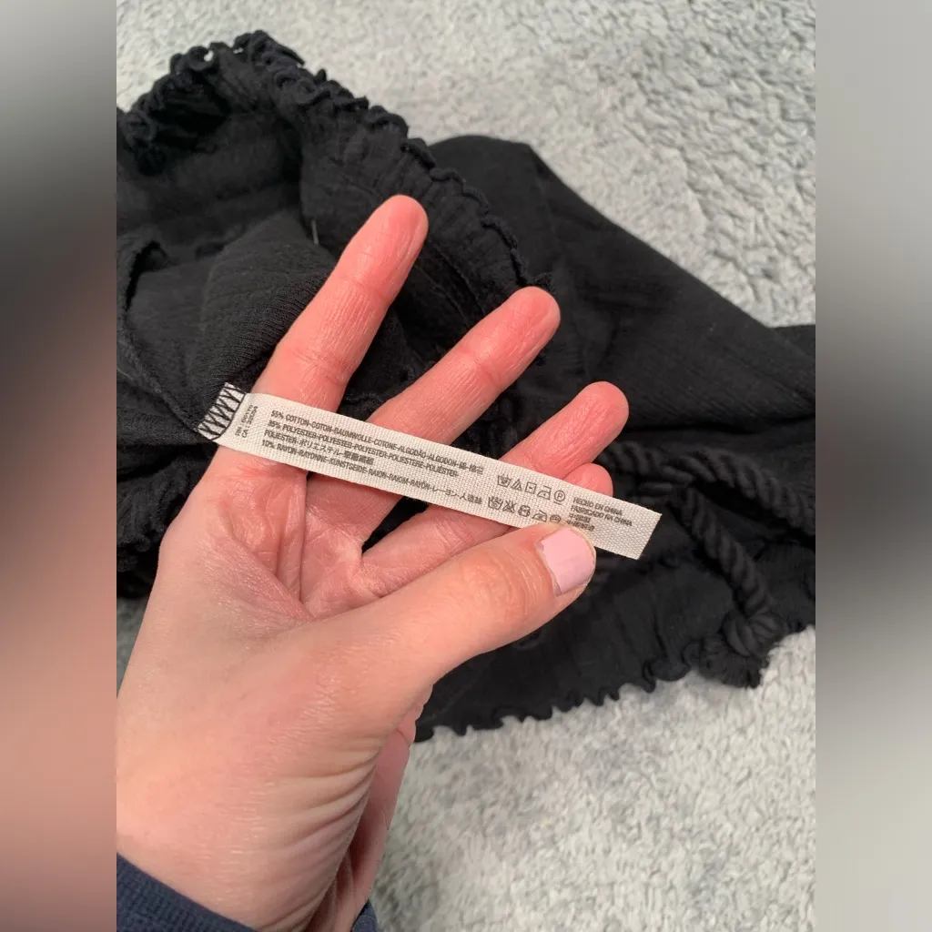 Free people FP Beach black ruffle mini Skirt medium - Image 7