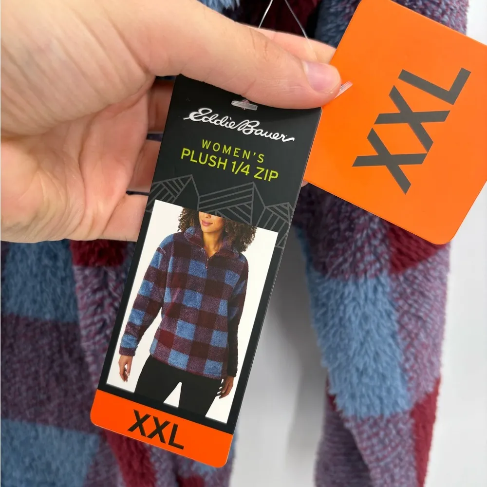 Eddie Bauer Ultra Soft Plush Fleece Quarter 1/4 Zip Sweatshirt Womens size xxl - Image 6