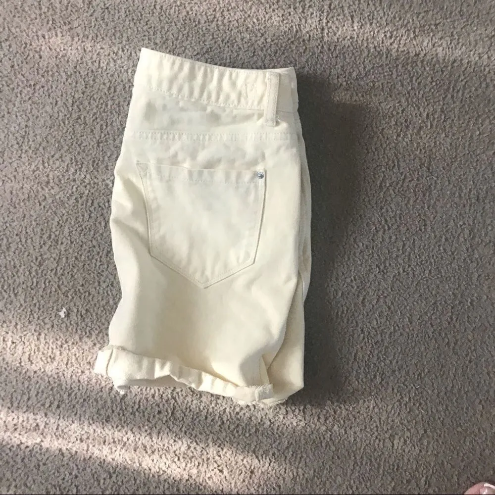 Kensie Yellow Cotton Denim Skirt Raw Edges Size 2 - Image 4