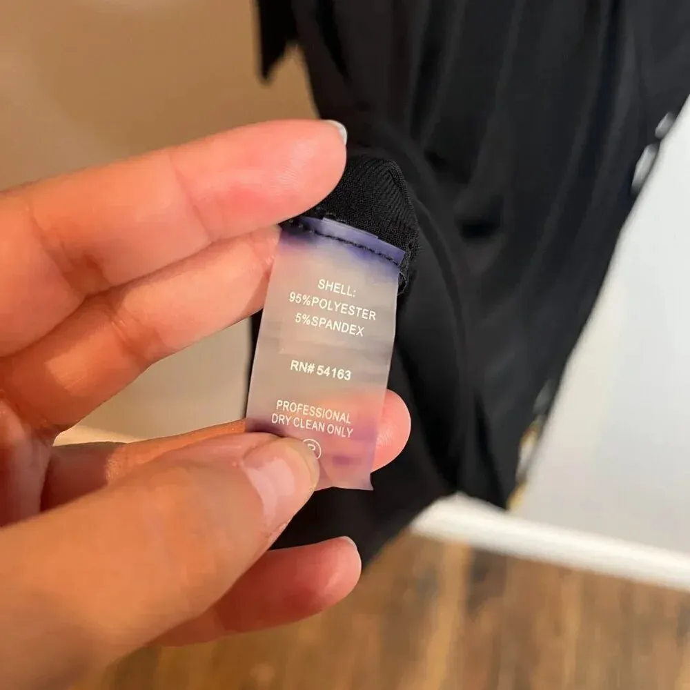 Calvin Klein black long sleeve henley shift dress - Image 4