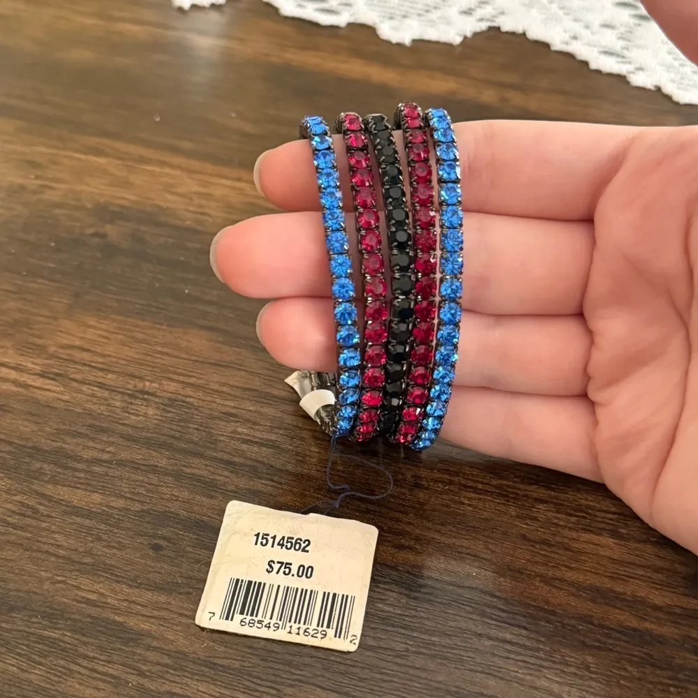 Vintage Swarovski Lot of 5 Crystal Stretch Bracelets - Image 3