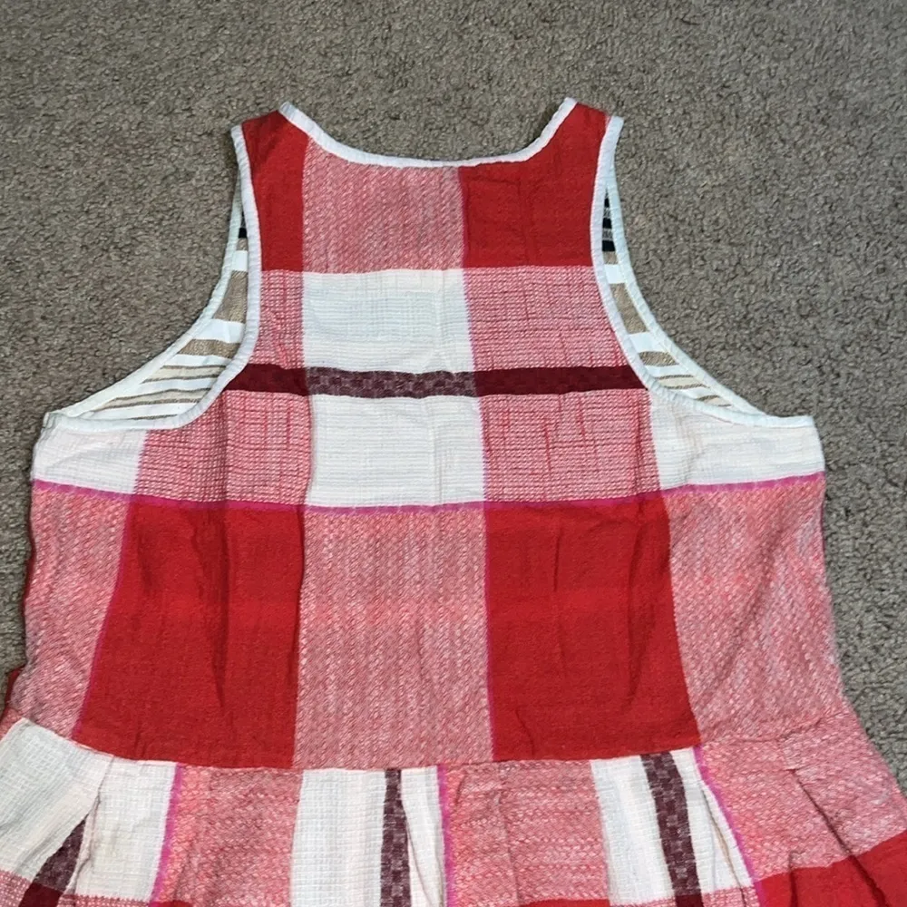 Ace & Jig Boardwalk Dress Doublecloth‎ Cotton Rouge Red Plaid Large - Image 7