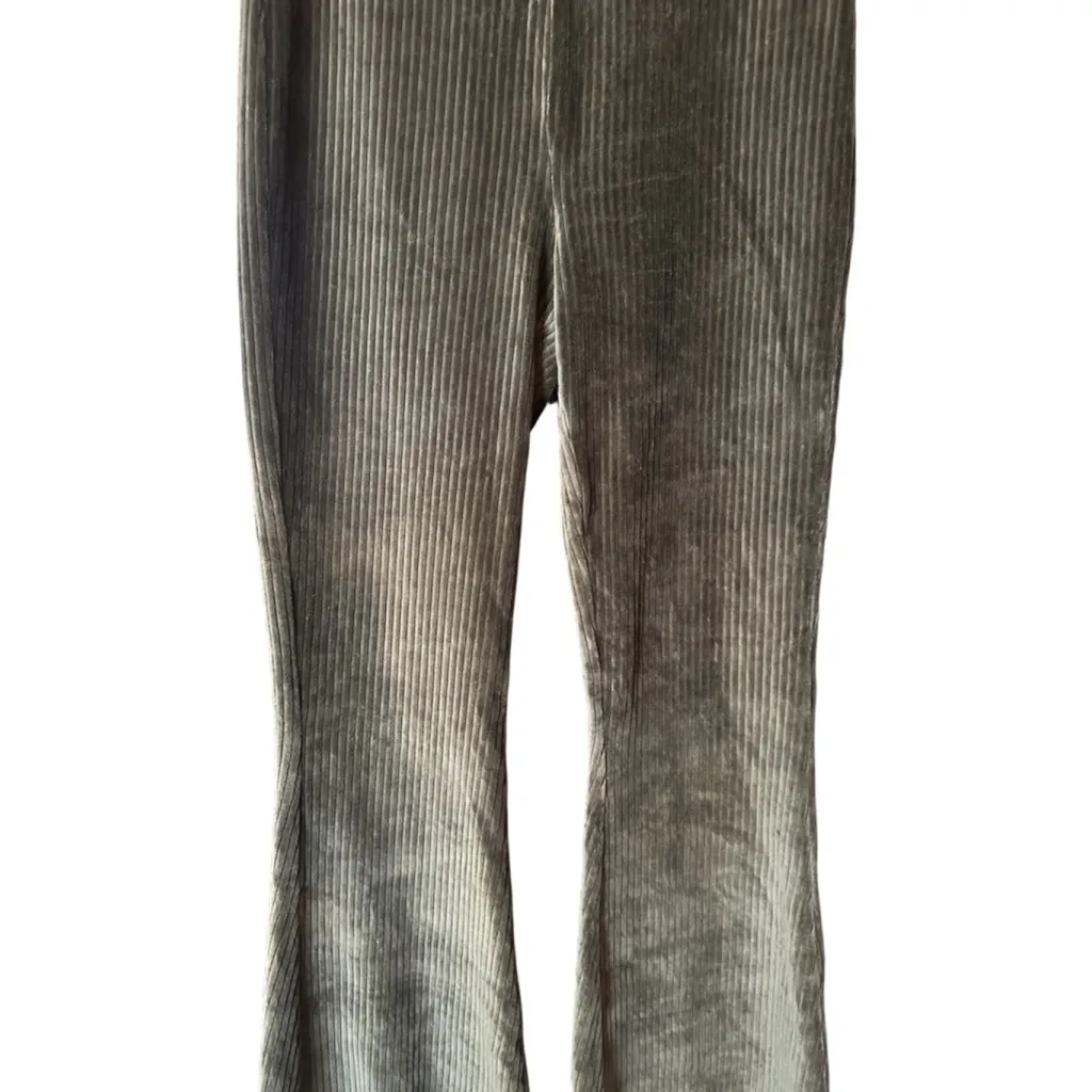 Aerie Medium Green Velvet Elastic Pants - Image 5