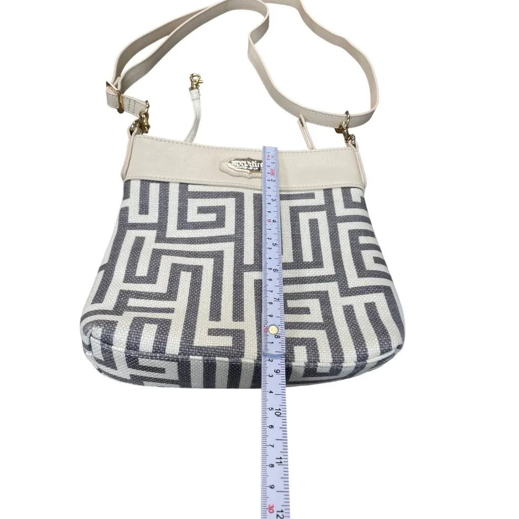 Spartina 449 womans cream gray leather linen crossbody handbag SKU 9452 - Image 8