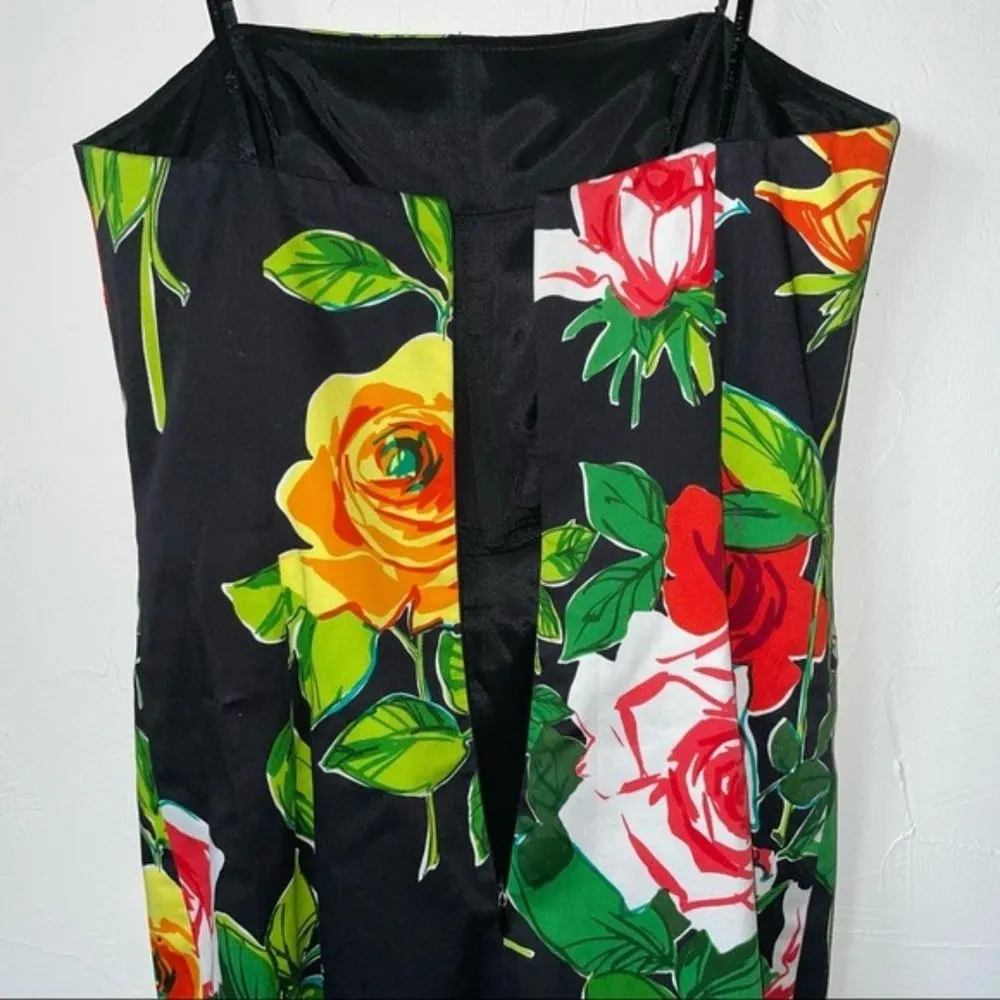David Meister Floral Print Strapless Sheath Dress Size 4 - Image 7