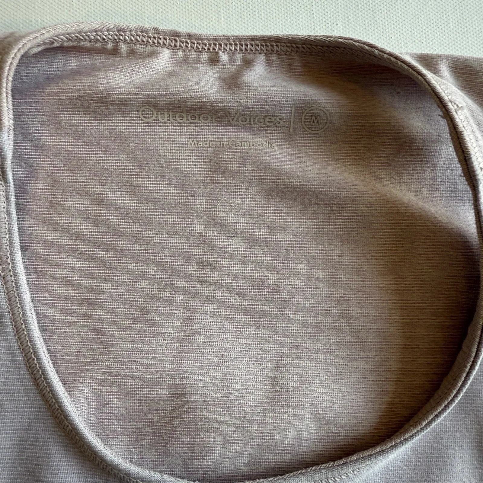 Outdoor Voices Tri-Tone Slashback Crop Sports Bra Pink Purple‎ Size M - Image 3