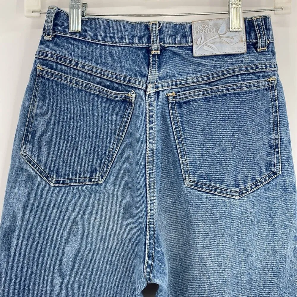 Rose Denim Vintage High Rise Western Mom Jeans Size 5 Blue - Image 5