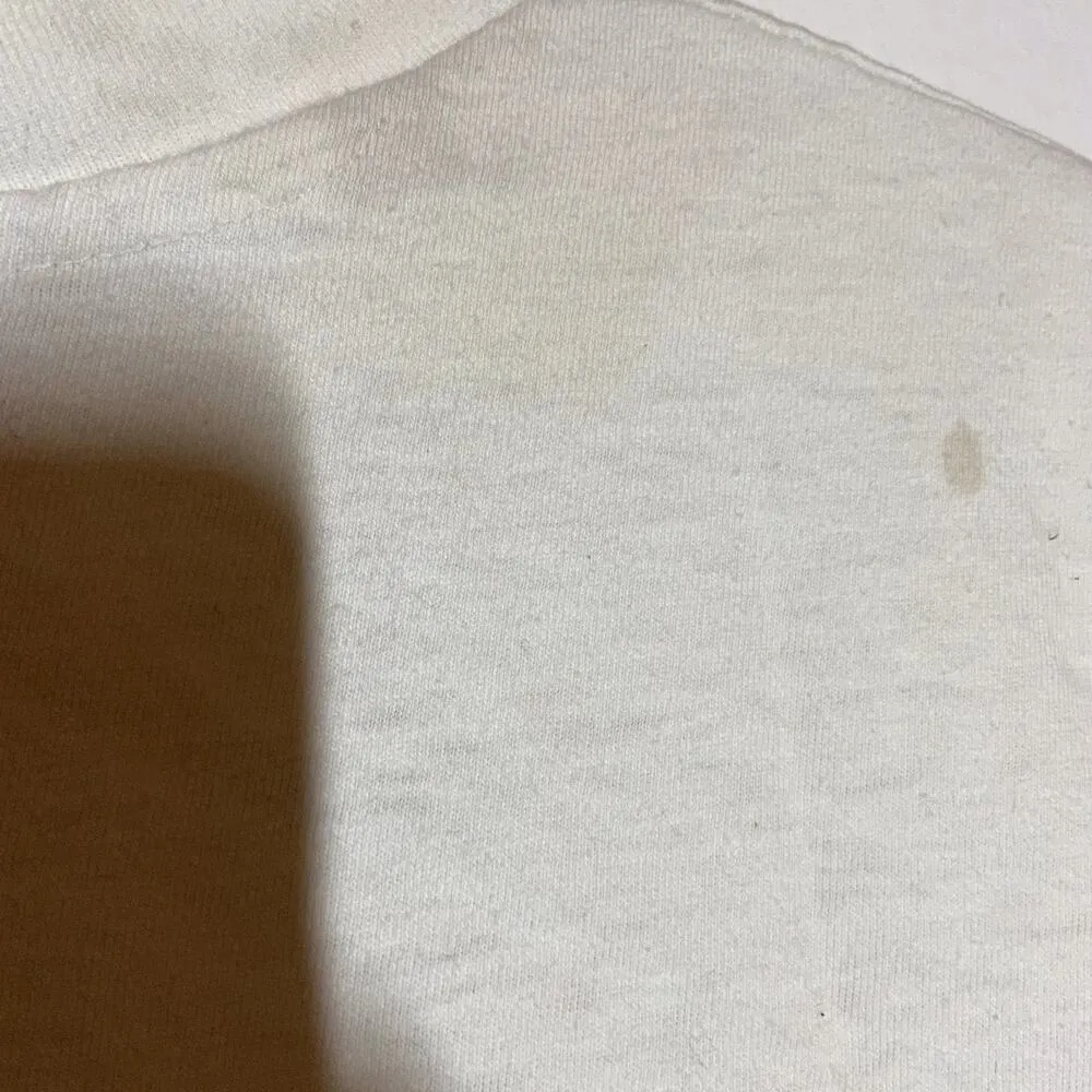 Vintage Hanes Beefy T-Shirt '86 100% Cotton Short Sleeve Floral Print White XL - Image 5