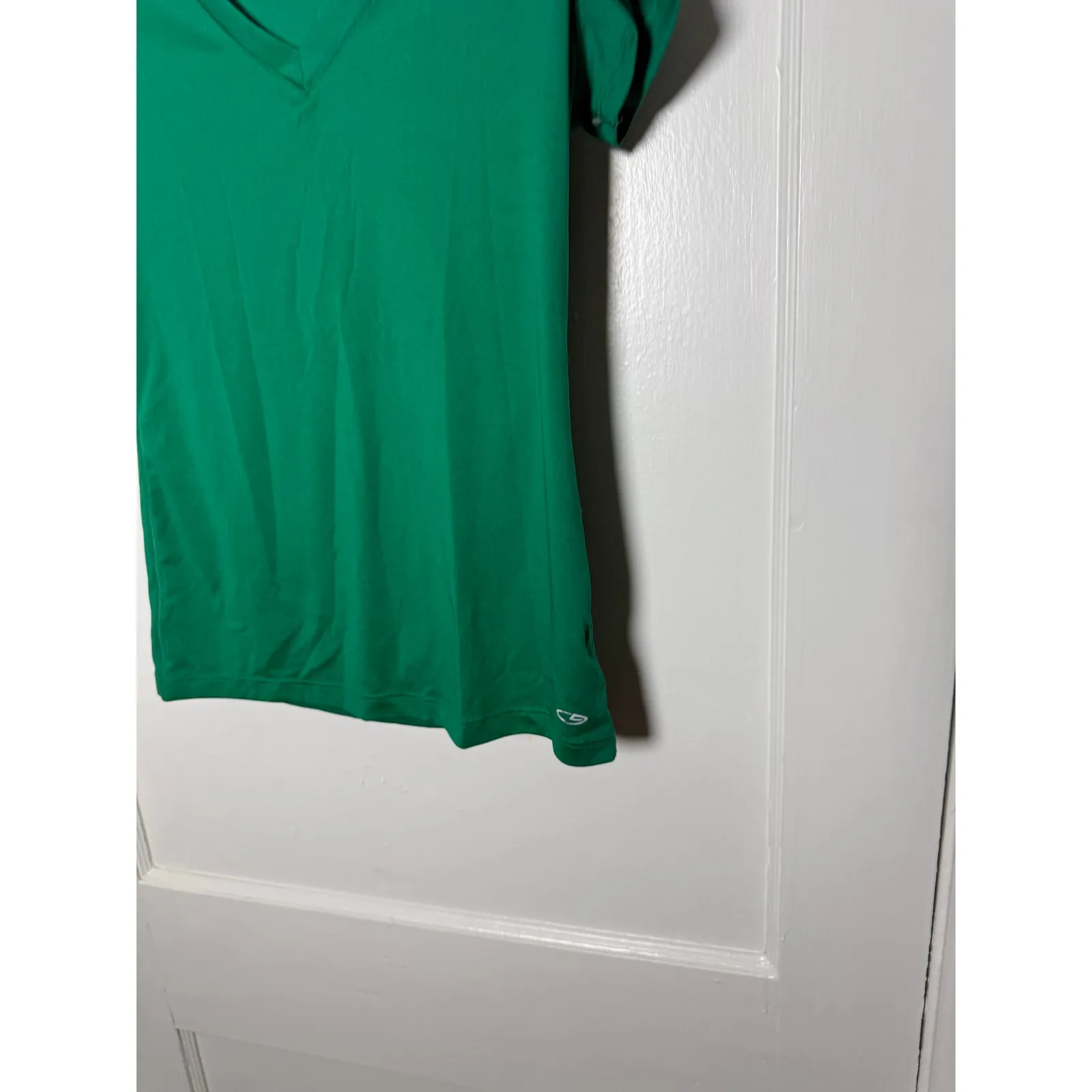 Champion Duo Dry Athletic Short Sleeve V-neck Workout T-shirt Green Women's S - Image 4