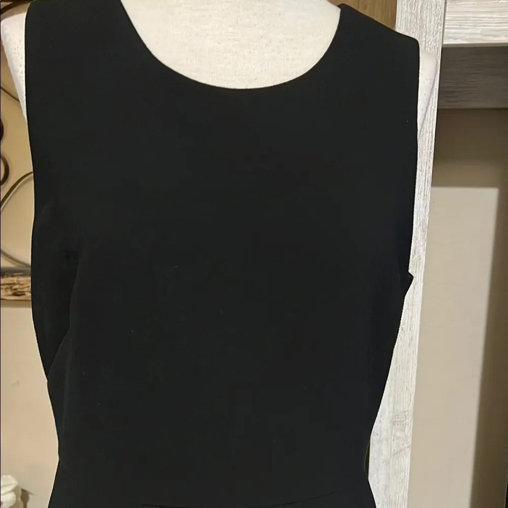 J. Crew Black Sheath Midi Dress Sleeveless Crew Neck - Image 3