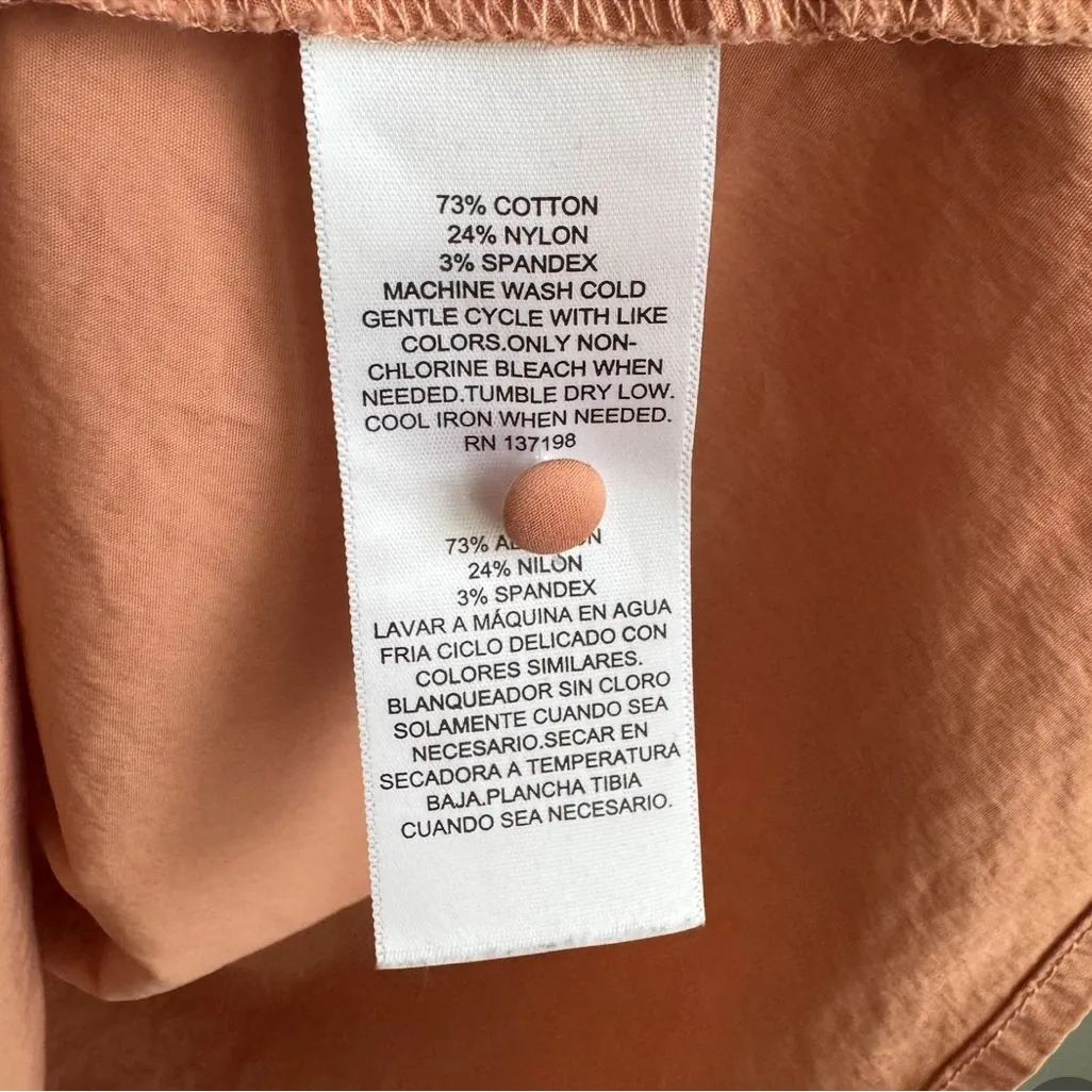 Danielle Bernstein Square Neck Babydoll Blouse in Terracotta Size Large - Image 5