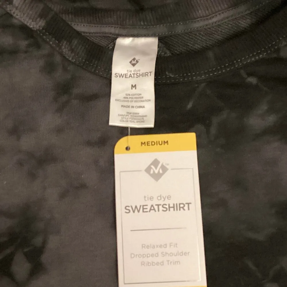 Womens Gray Tie Dye Lightweight Sweatshirt Medium - Image 4