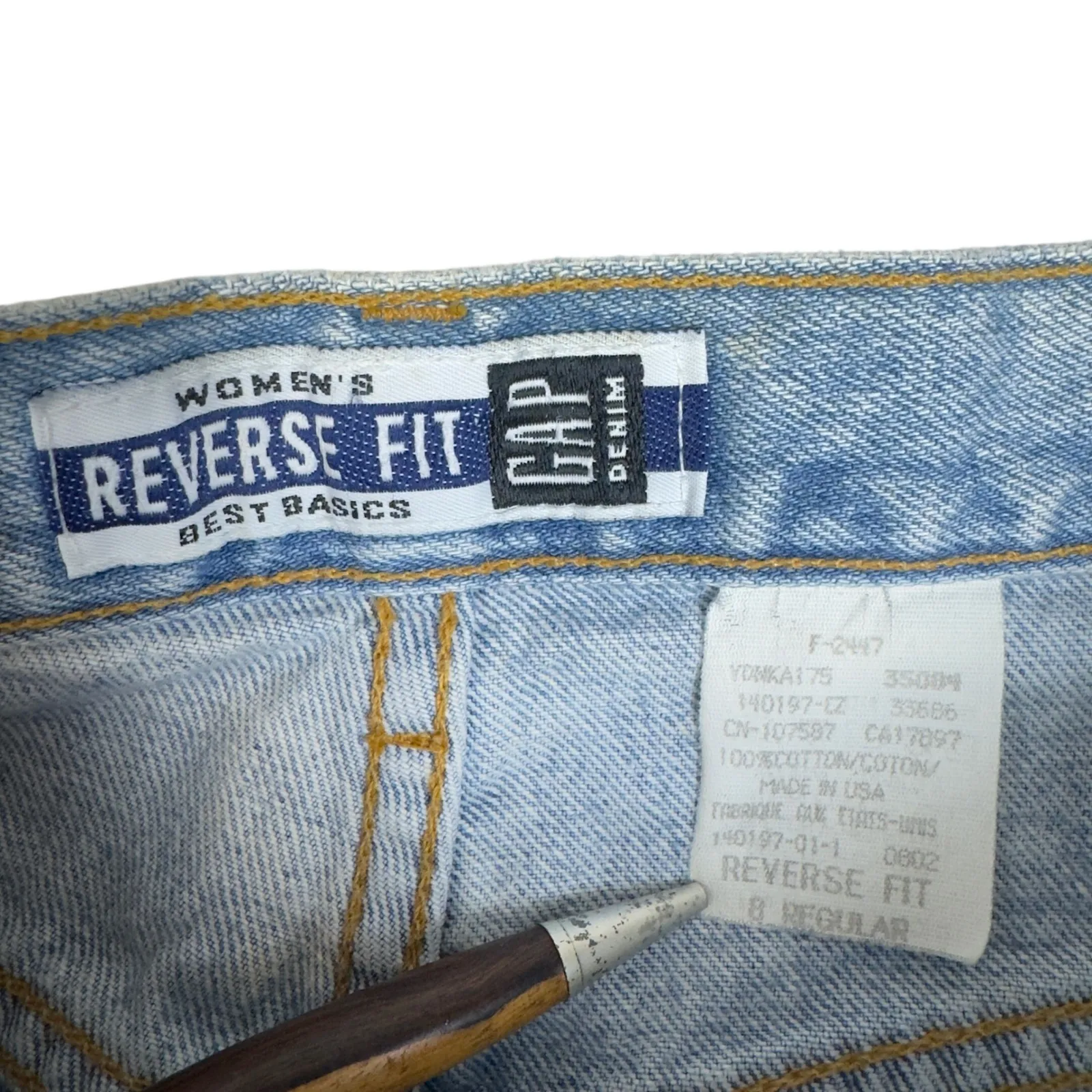 Vintage GAP Reverse Fit Women's 8R High Rise Tapered Jeans Light Wash Early 90s - Image 7