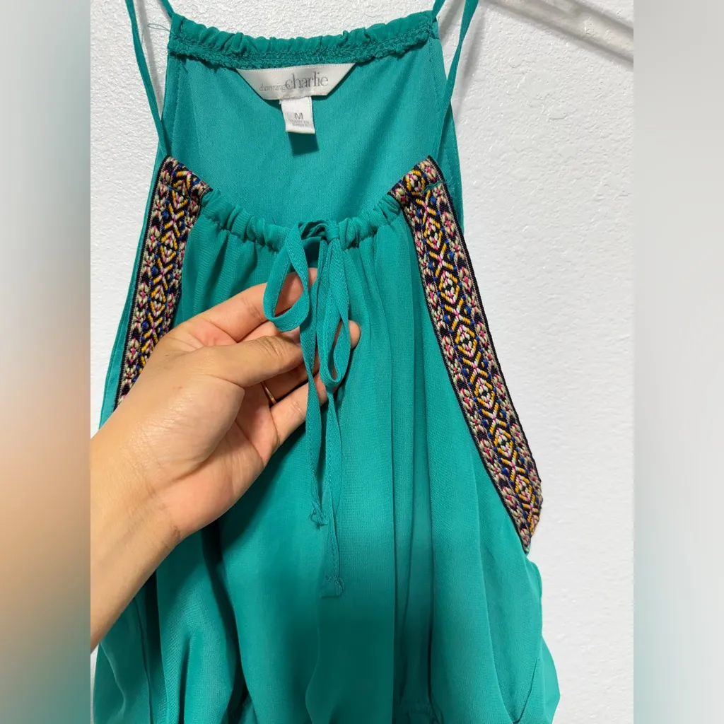 Charming Charlie, Elegant Teal Halter Maxi Dress - Image 5