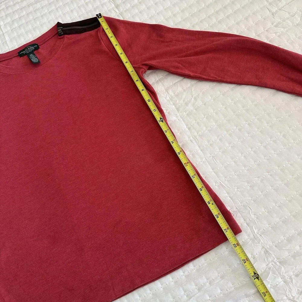 Red Brown LAUREN JEANS COMPANY Ralph Lauren Long Sleeve T Shirt Petite Medium - Image 6