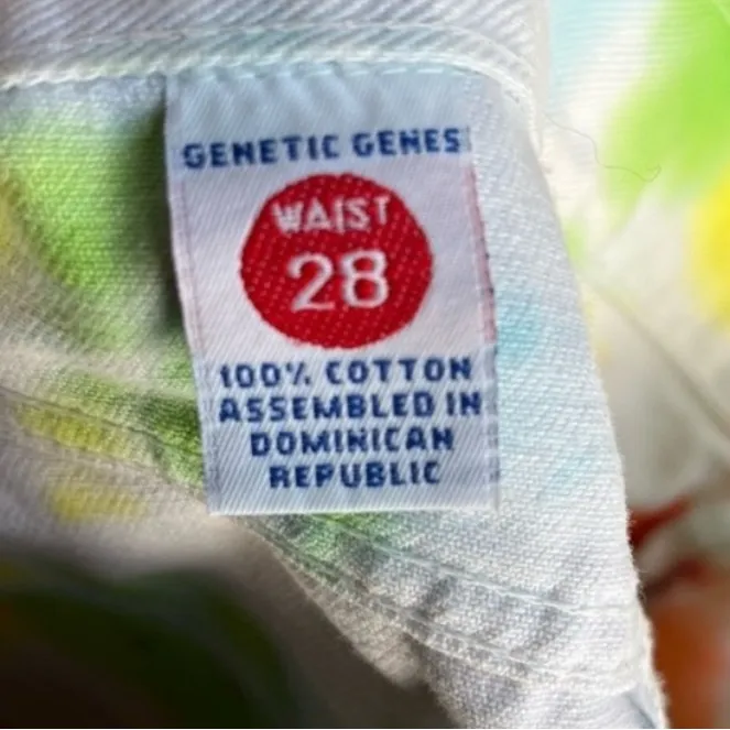 Genetic Genes Tie Dye Jean Shorts High Waisted Size XS Green - Image 4