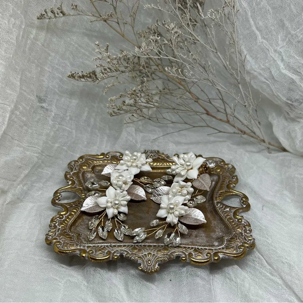 Bridal‎ earrings White - Image 4