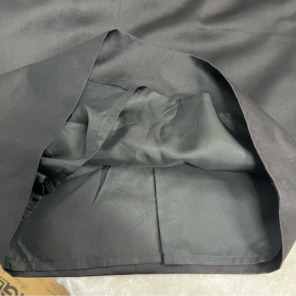 Vintage 38 YSL Yves Saint Laurent rive gauche Black Silk blend Skirt w/pockets - Image 11