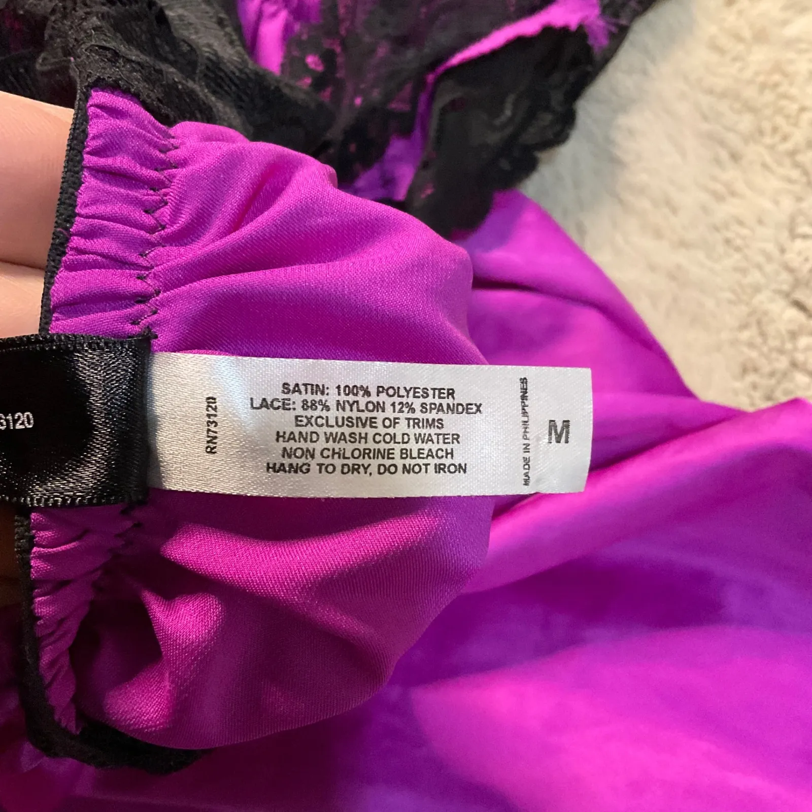 Fredericks Of‎ Hollywood Size Medium Satin Lace Vtg Teddy Nighty Slip Babydoll - Image 7