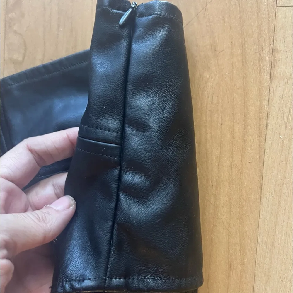 Vegan Leather Black Top Shein Size Small side zipper - Image 3