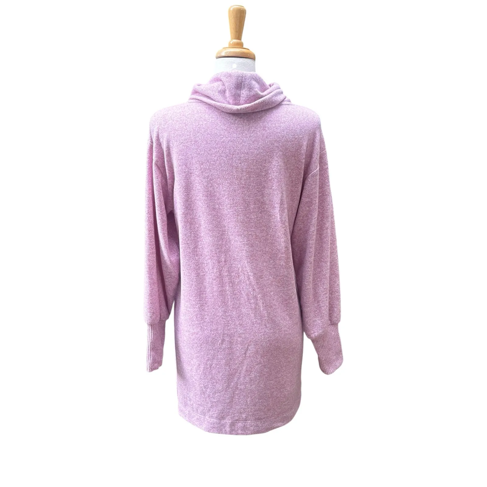 Maeve Anthropologie Sweater Shirt Sz M Purple Draped Neck Puff Sleeve Step Hem Size M - Image 5