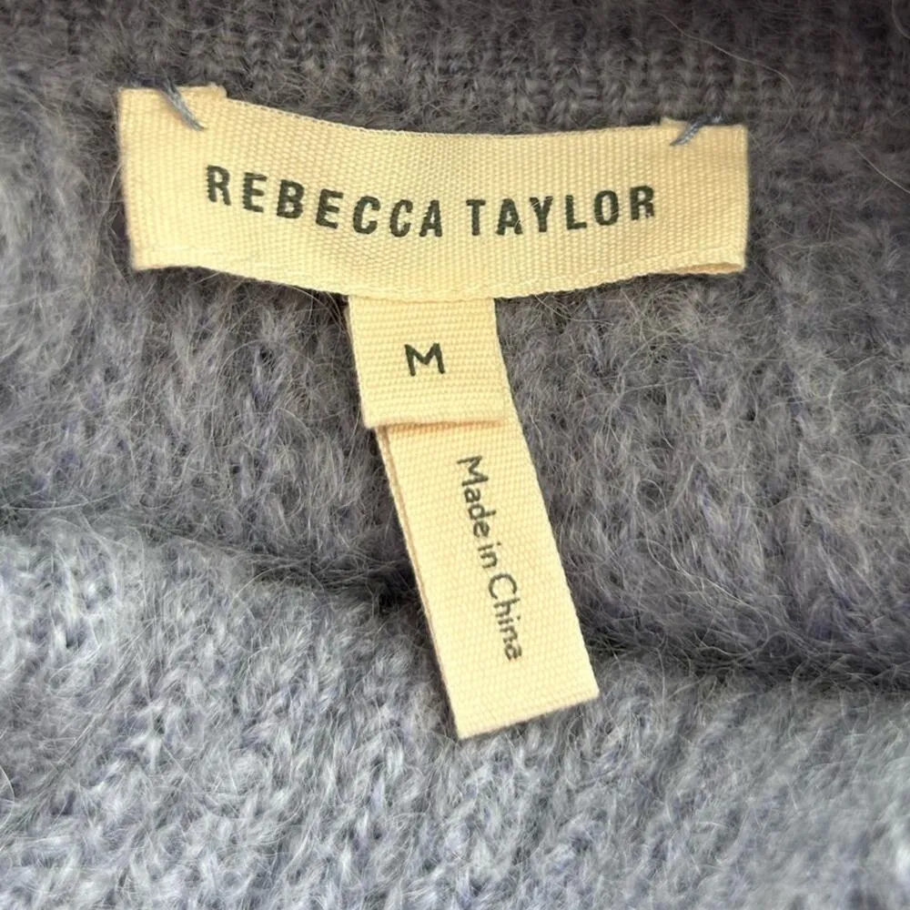 Rebecca Taylor Light Lilac Purple Mohair Alpaca Blend Textured Cowl Neck Sweater - Image 3