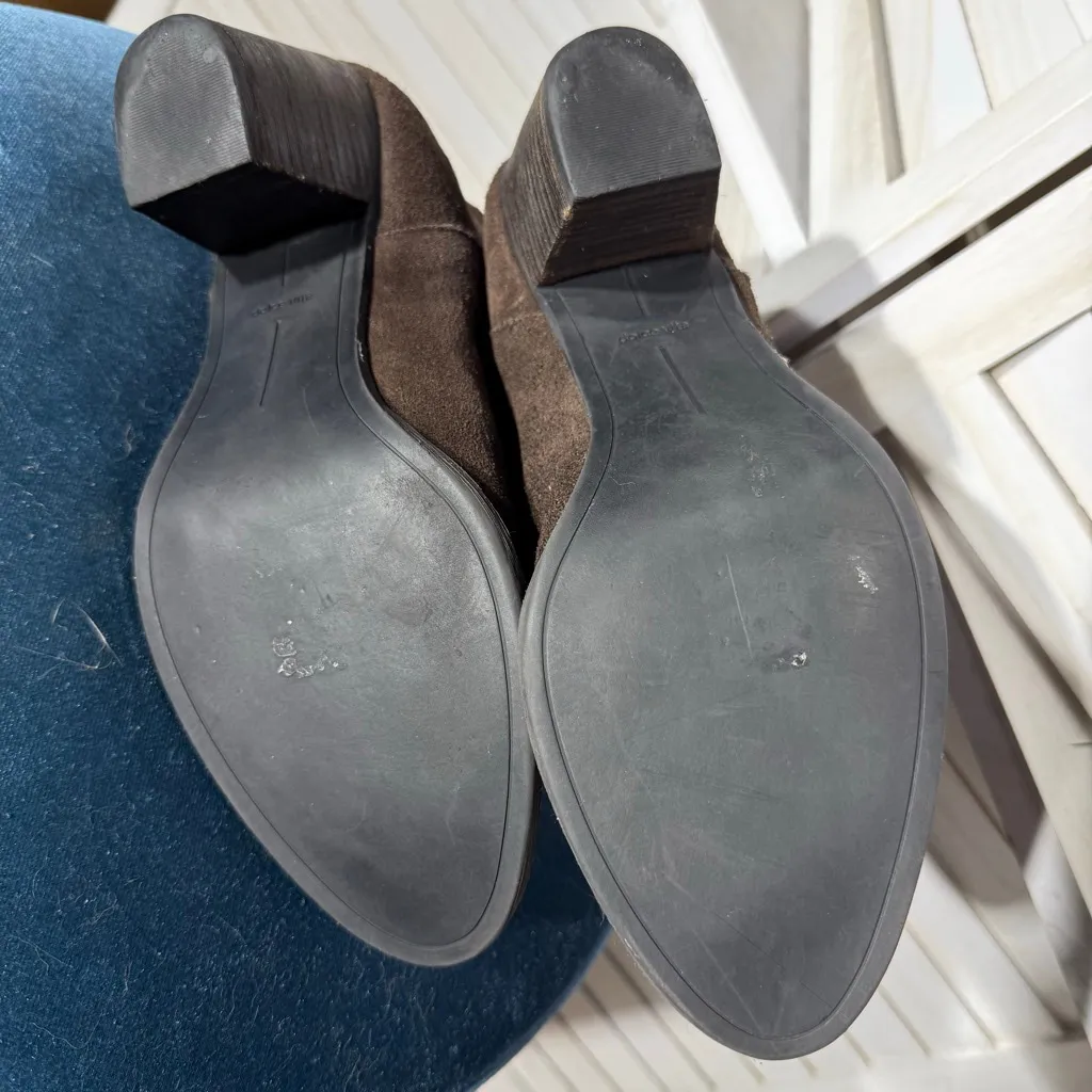 Dolce Vita chocolatebrown suede leather ankle cowboy boots booties sz 9 Brown - Image 10