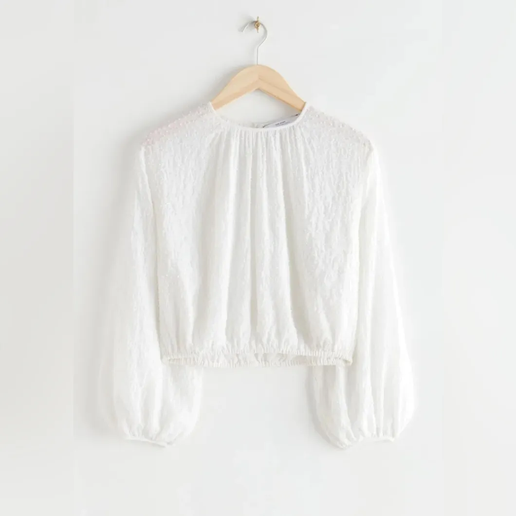 & OTHER STORIES Textured Voluminous Sleeve Blouse - Image 10