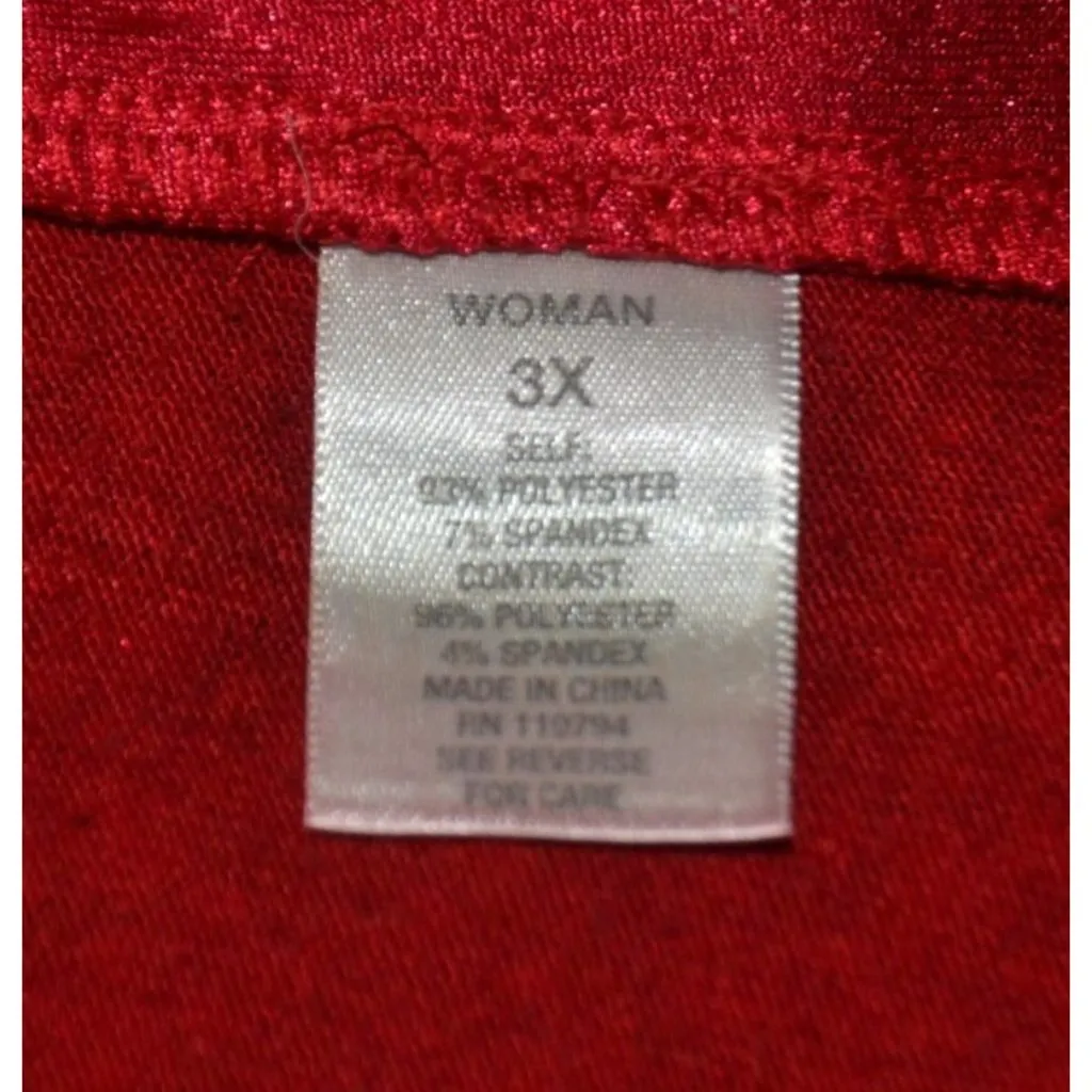 Dressbarn Womens 3X Red Velvet Long Sleeve Blouse Top Whimsigoth Dark Romance - Image 10