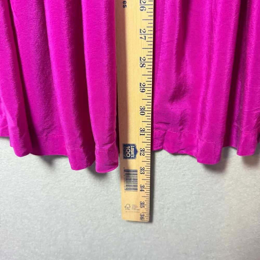 Amanda Uprichard Sleeveless V-Neck Silk Mini Dress Bright Pink size Small - Image 10