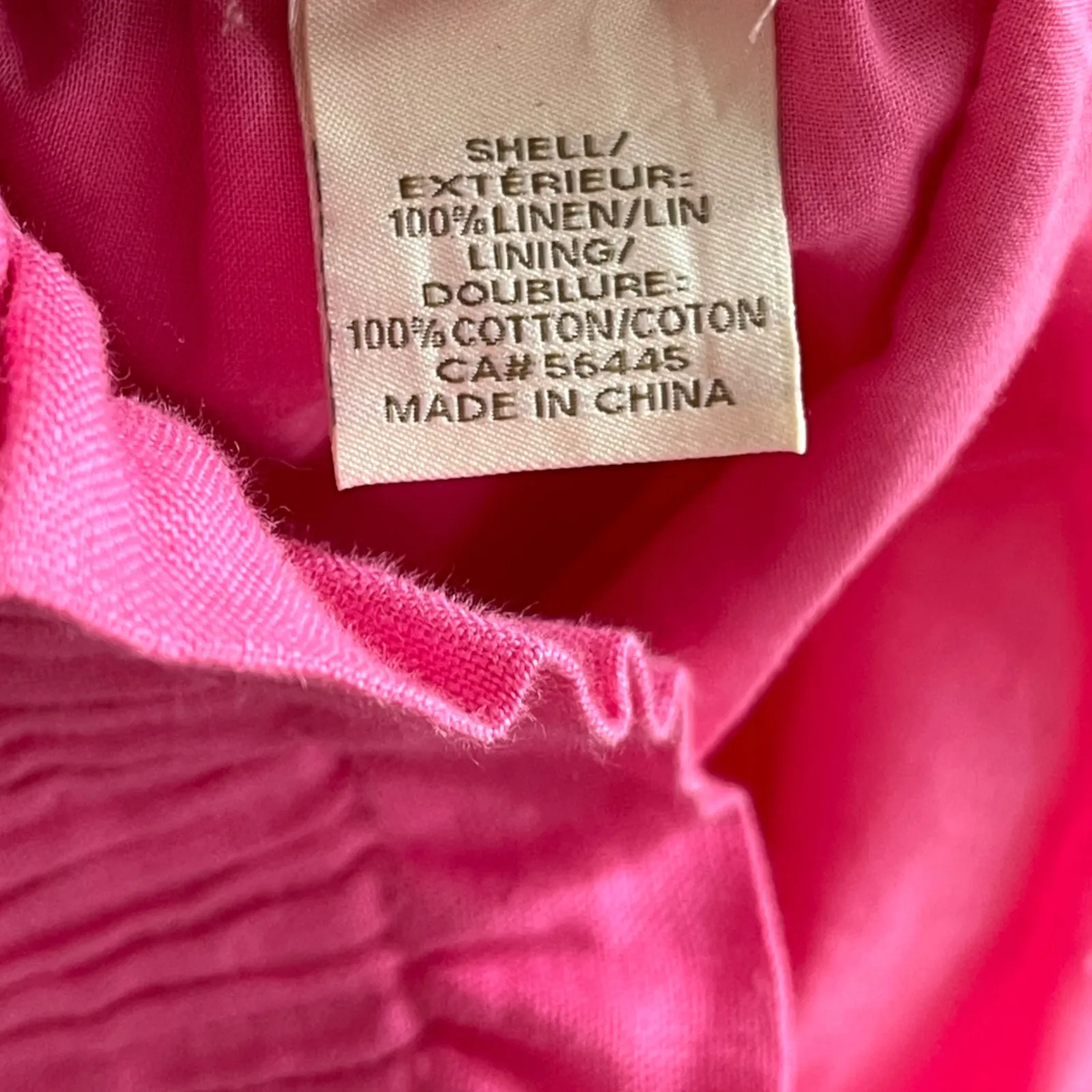 00s J CREW Vintage Pink Linen Stretch Waist Paper Bag Skirt - Image 7