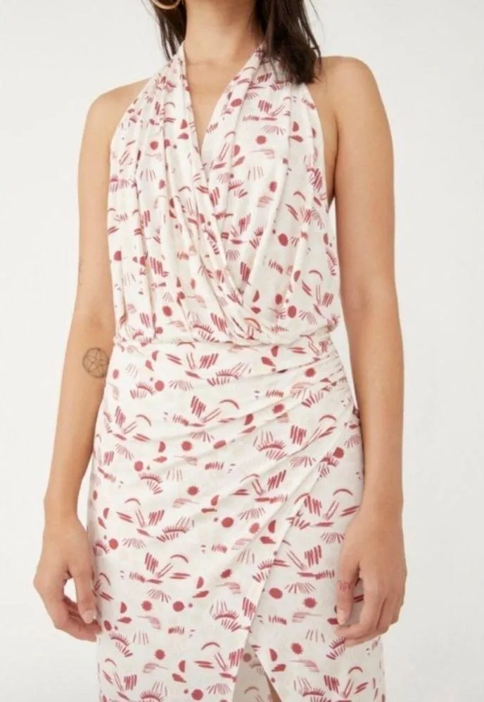 Free People Daria Graphic Maxi Dress in Ivory Combo Draped Tank Large NWT - Image 3