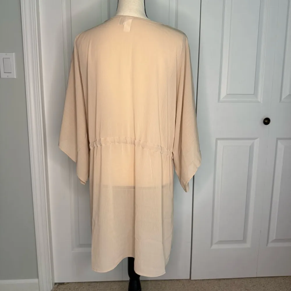 New Beige Kimono or swimsuit cover up‎ size L/XL Tan - Image 3