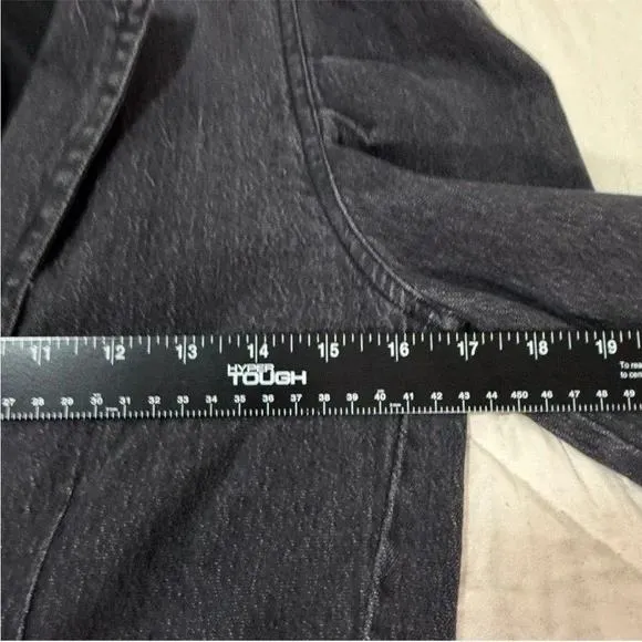 Elan Denim Blazer Jacket Puff Sleeve‎ Casual Career Black Wash Small - Image 5