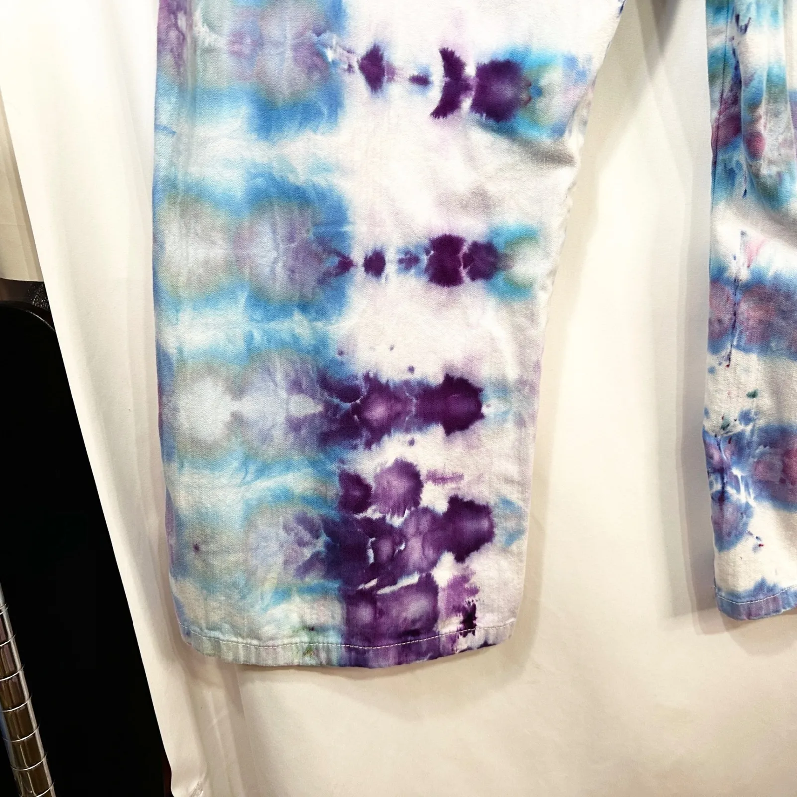 JMS Just My Size Plus Size 26WP Jeans Handmade Tie Dye Bootcut Purple Blue 670 - Image 12