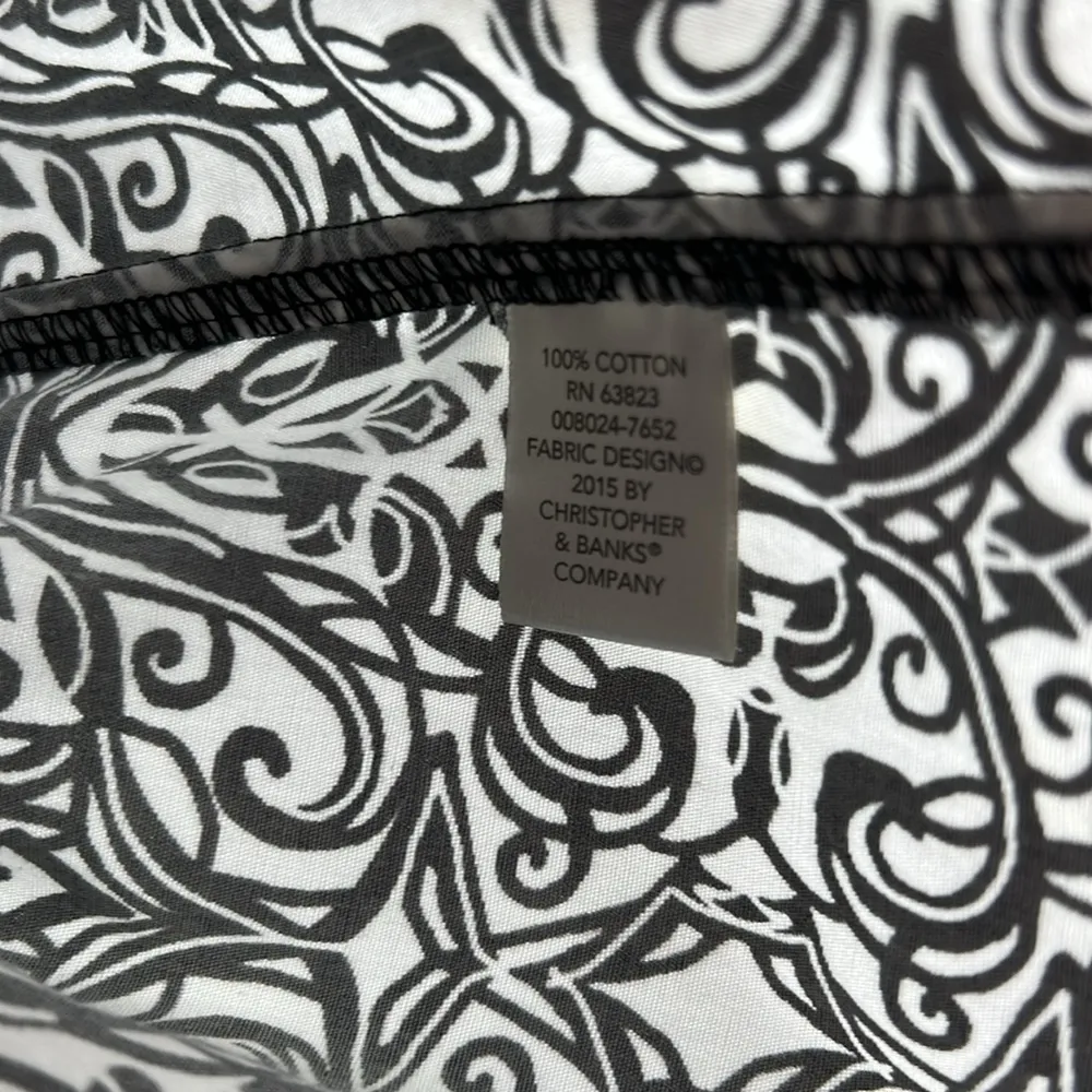 CJ Banks plus size 1X floral neutral button up top cotton professional casual - Image 8