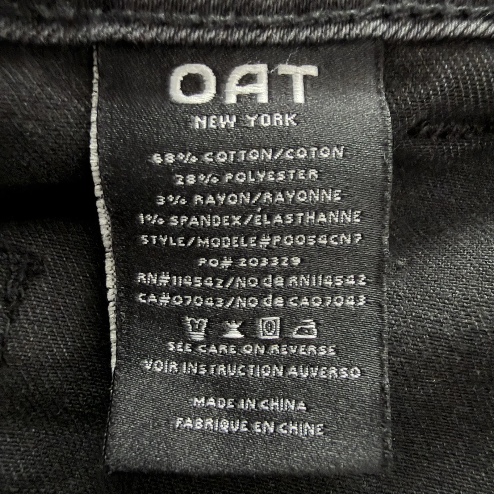 OAT New York Womens Size 29 Wide Leg Black Patch Pocket Jeans Raw Hem Minimalist - Image 9