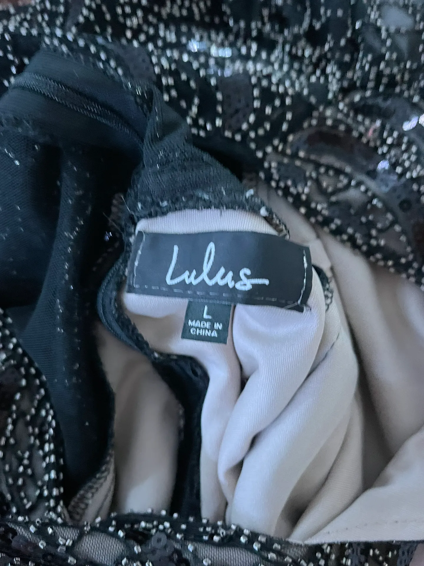 Lulus Black Sequin Beaded Dress - Image 5