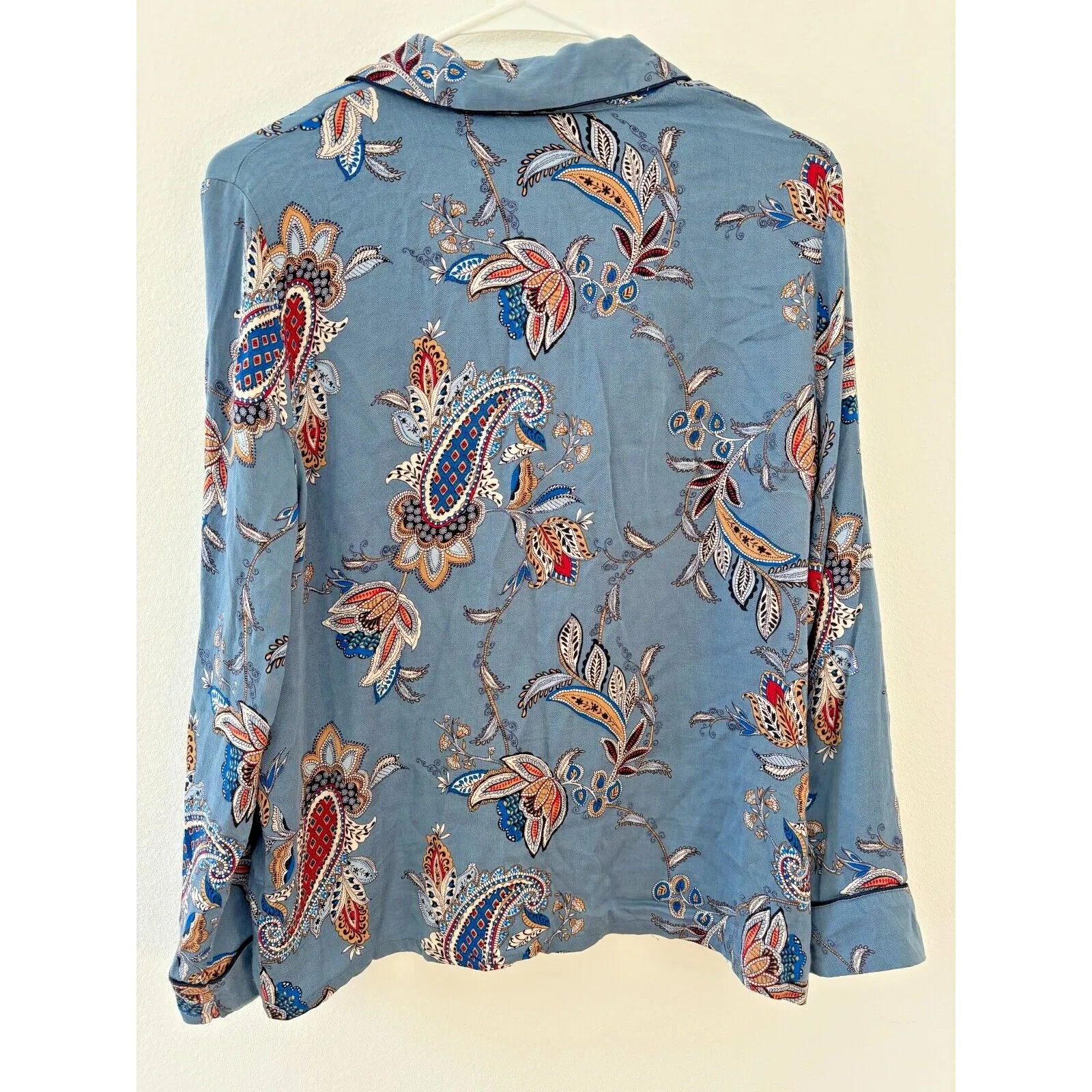 In Bloom by Jonquil Pajama Set Womens Small Blue Paisley Soft Knit Cozy‎ Luxury - Image 3