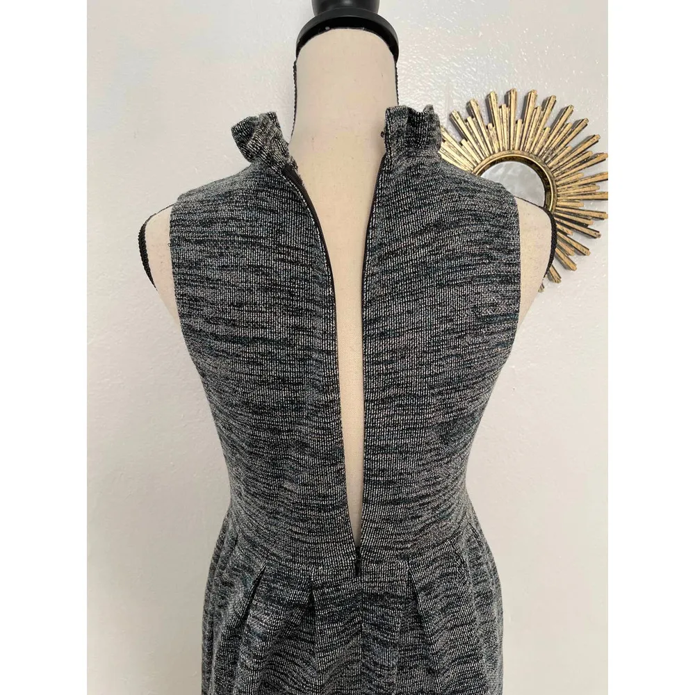 Anthropologie Ganni Ruffle Sweater Dress Womens Size Medium Petite Heather Gray - Image 9