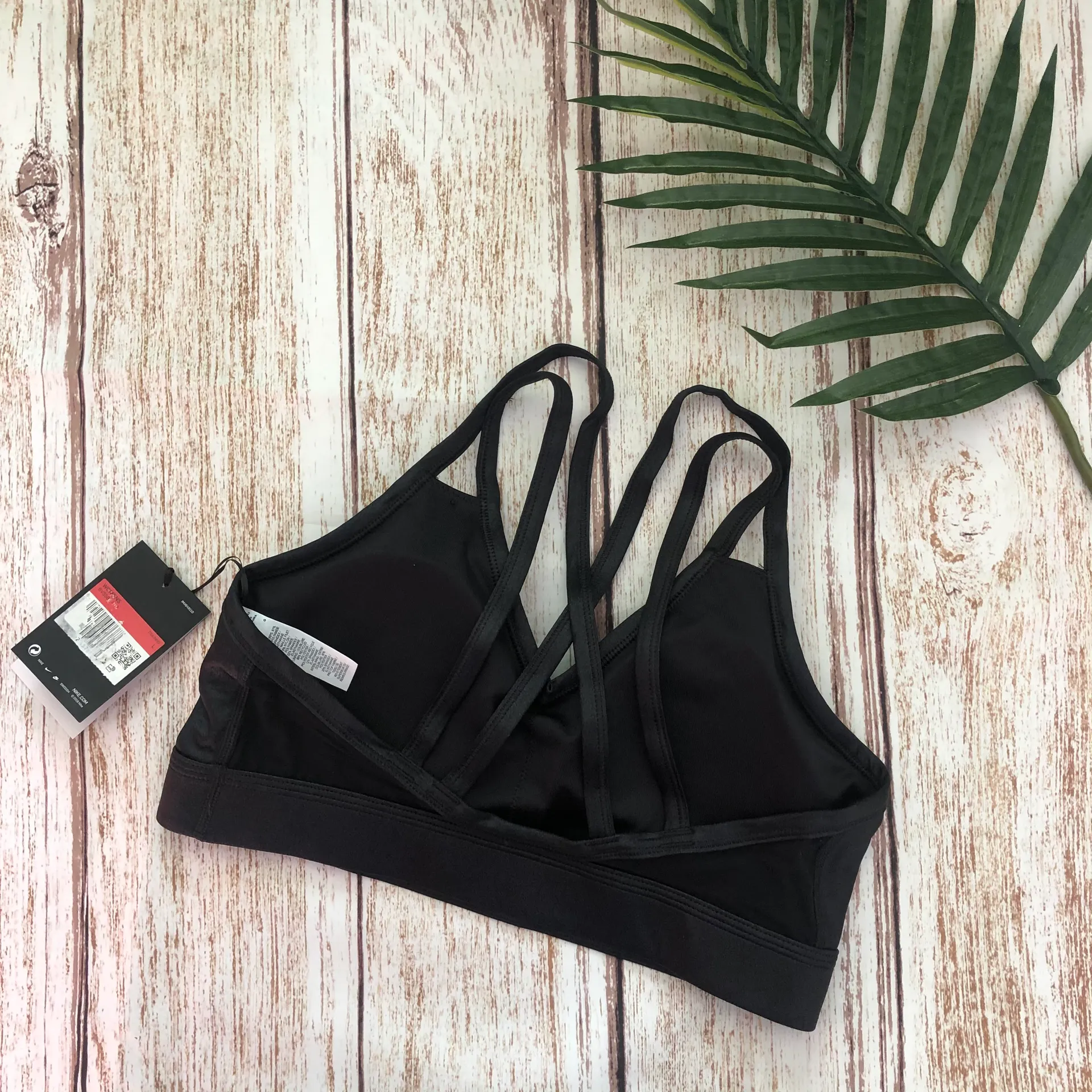 Nike New  Black Shimmer Indy Dazzle Sports Bra Size Large - Image 5