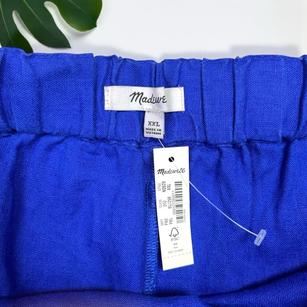 🆕 Madewell Clean Pull-On Shorts in 100% Linen |  Pure Blue - Image 8