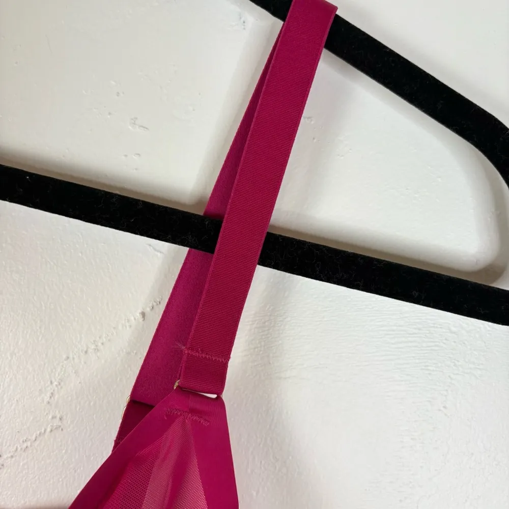 CUUP The Plunge Mesh Bra Sheer Vibrant Pink 34G Underwire Size 34 G / DDDD - Image 4