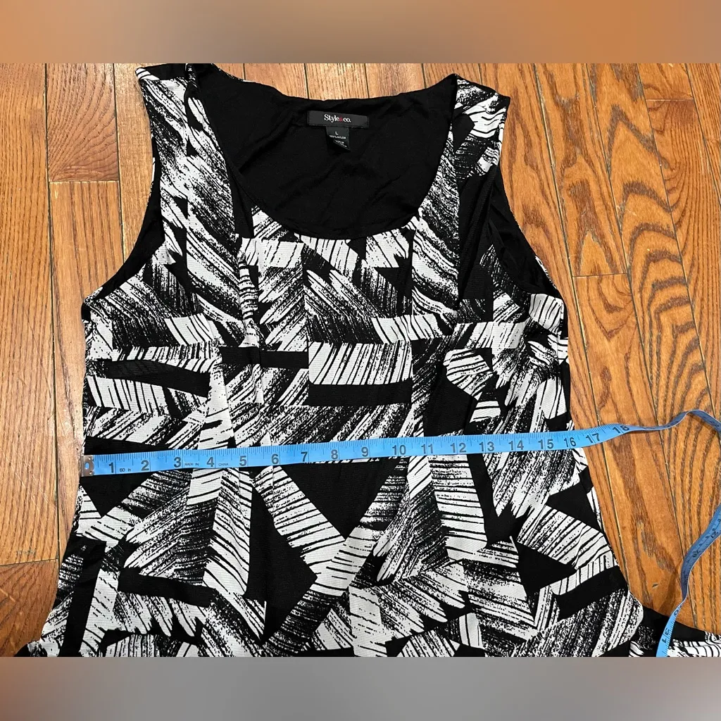 Style & Co. Black and White Patterned Dress - Image 5
