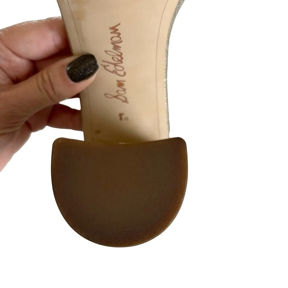 Sam Edelman Yaro Jute Gold Metallic Ankle Strap
Heel Sandals Size 8.5 - Image 6