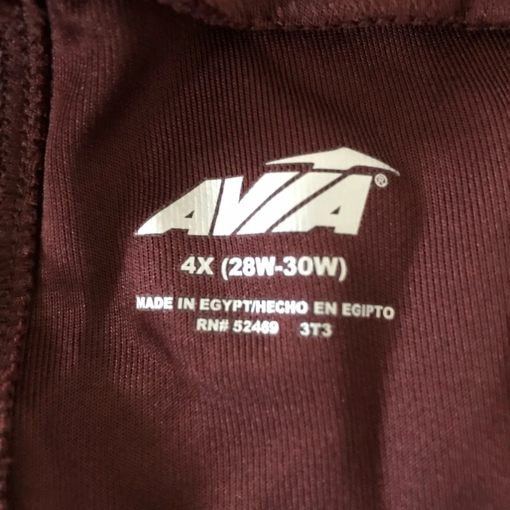AVIA Pull On Athlesure Pants Size 4X 28W-30W Womens Side Pockets Burgundy New - Image 7
