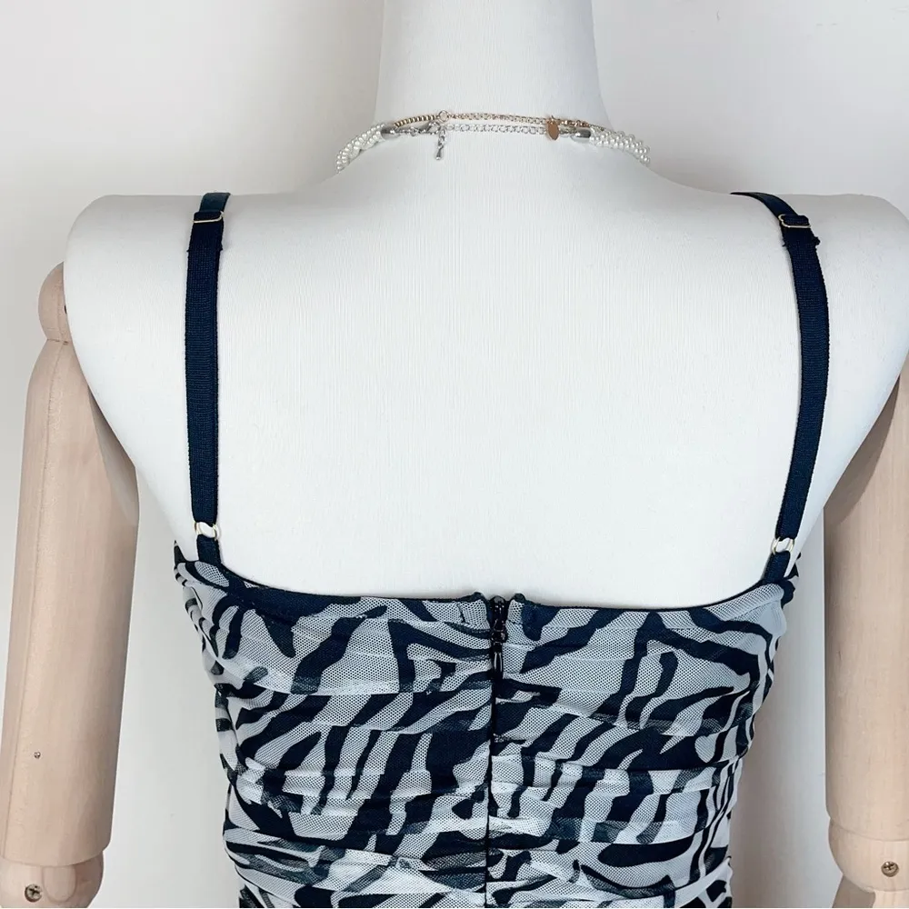 Elliatt Beth Mesh Mini Dress Black White - Image 6