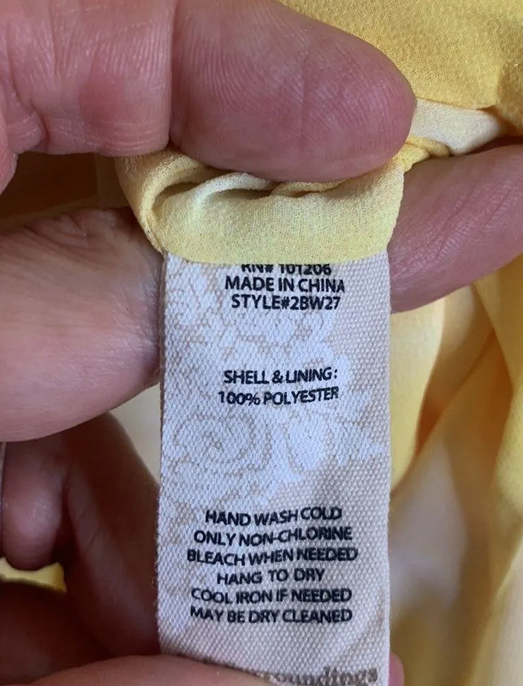 Soft Surroundings Yellow White Tie Dye Crepe Costa Del Sol Tunic Top Blouse Sz M - Image 9