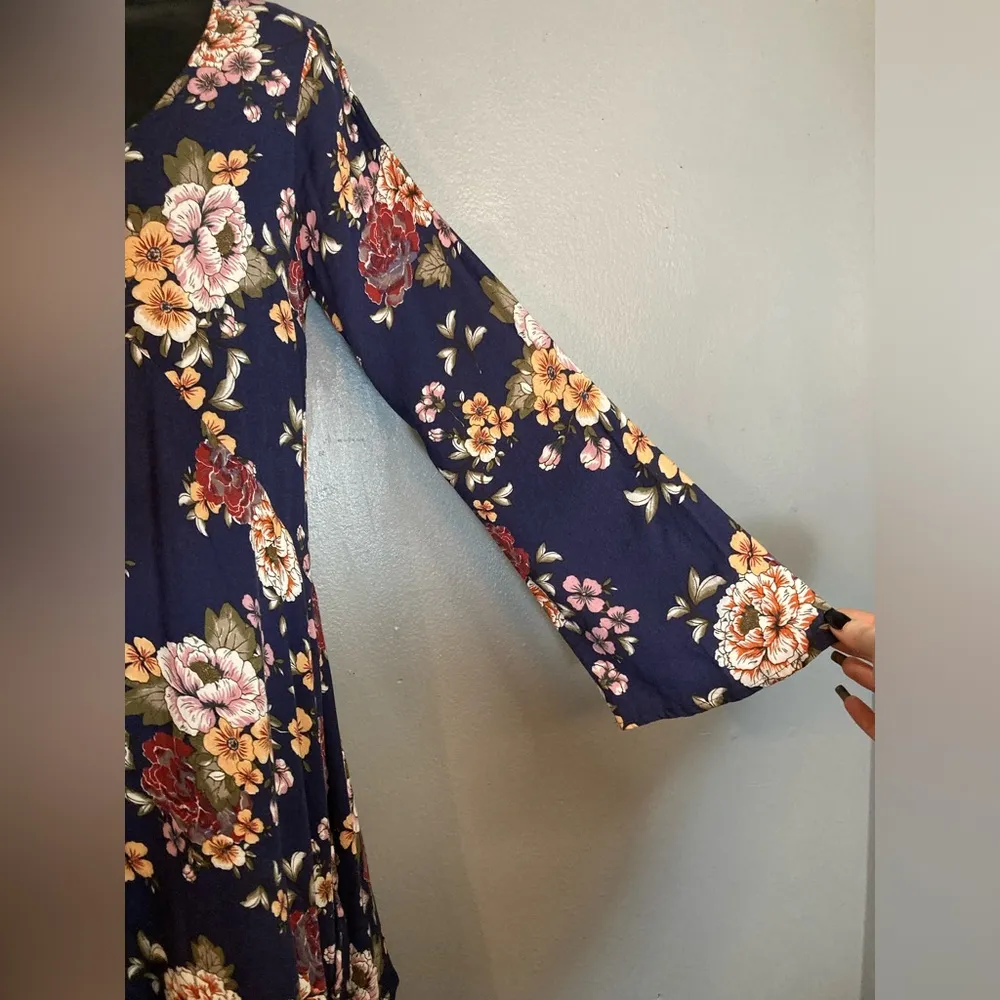 Blue Rain navy blue floral dress - Image 2