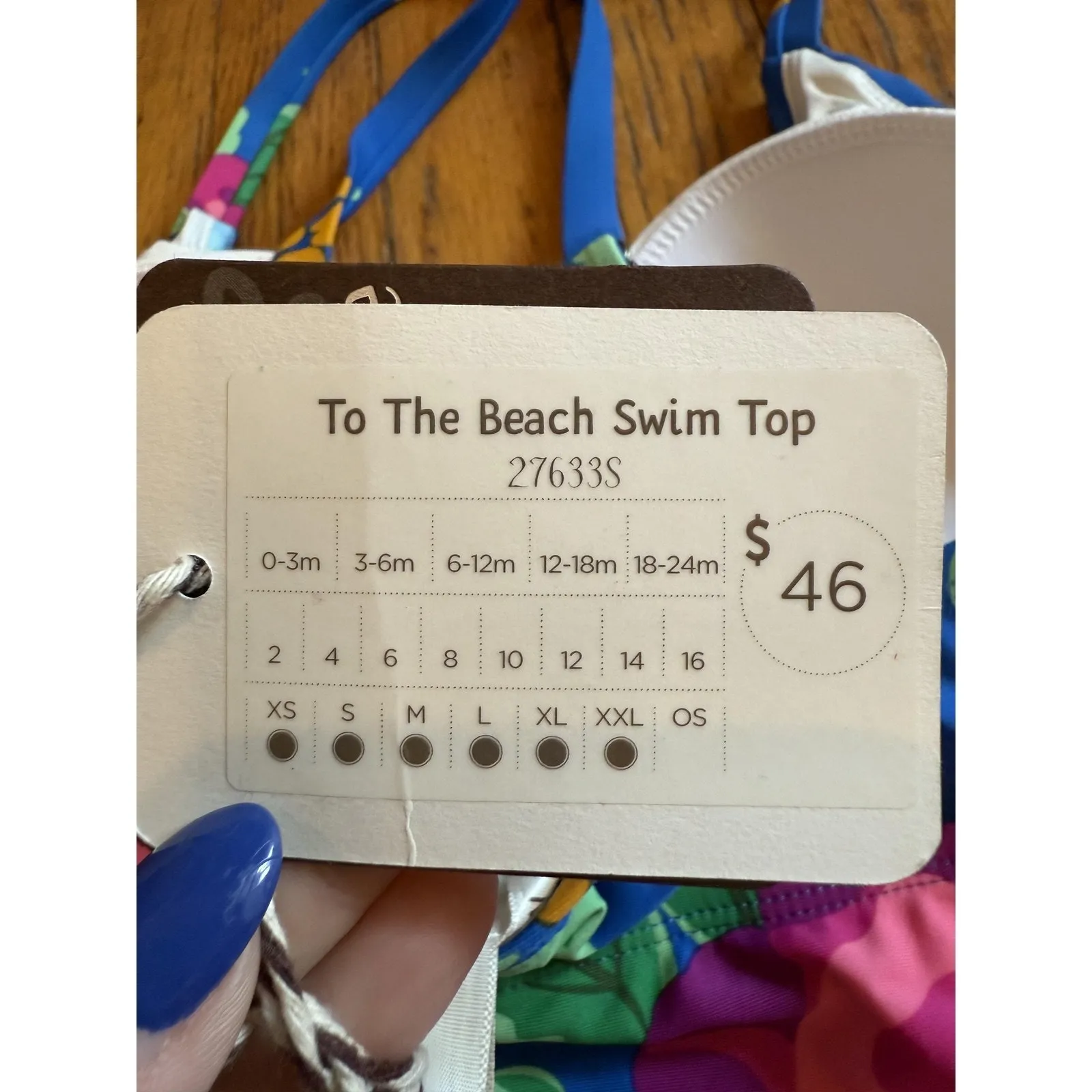 Matilda Jane Tankini Swim Top Womens Medium Blue Floral To The Beach 27633S - Image 3